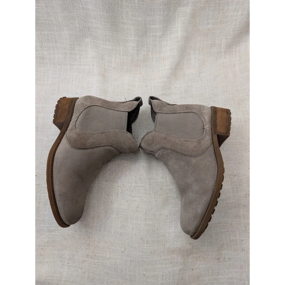 UGG Women’s Gray Suede Chelsea Boots Faux Fur Lined - Size 6